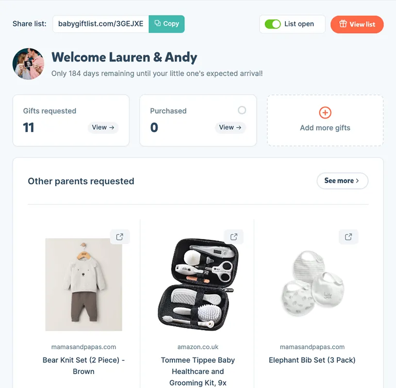 Inviting friends and family