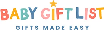 Baby Gift List logo with a multicolour rainbow font